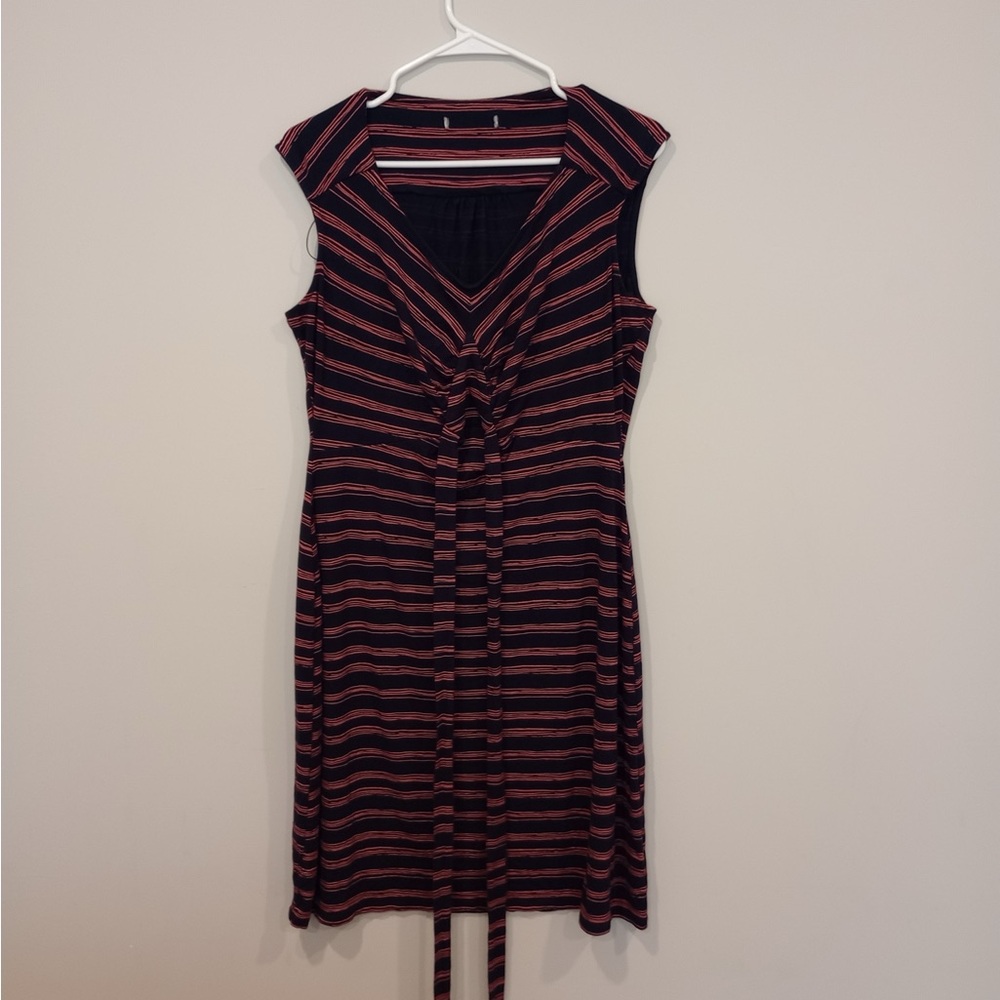 Bravissimo Striped Sleeveless Dress - Navy and Coral